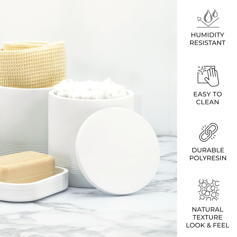 ZCCZ White Bathroom Accessories Set 6 Pieces - Toothbrush Holder,