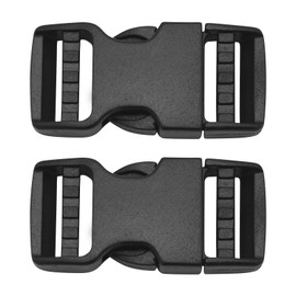 DNDGDLUA 2 x 20mm Wide Black Double Sided Plastic Click Plastic Buckle Replacement Buckle Clip Fastener for Backpack Black 20mm, black