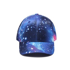 Galaxy 3D Printed Adjustable Baseball Cap,Unisex Hip Hop Snapback Star Sky Space Plaid Hat Blue