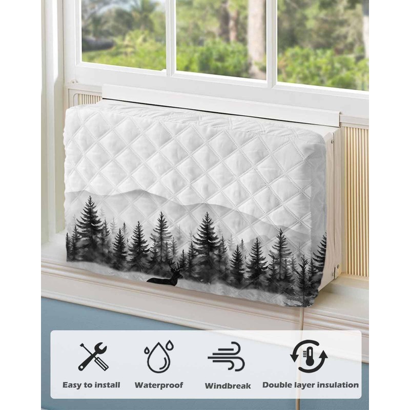 Falaniique Dear Forest Indoor Air Conditioner Cover for Window Units,