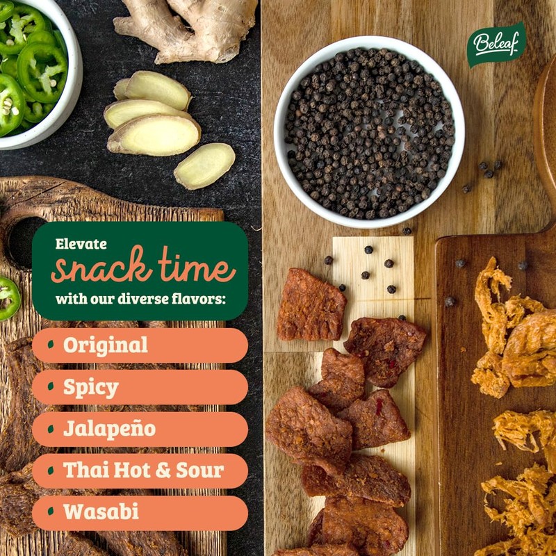 BELEAF Original Plant-Based Jerky | Delicious Meat Substitute | Low