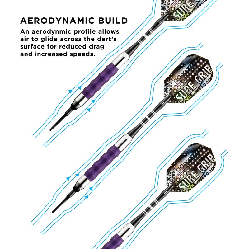 Viper Sure Grip Soft Tip Darts, Purple, 18 Grams