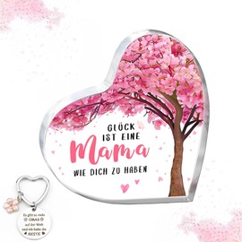 AMSNINK Unique Heart-Shaped Acrylic Home Decoration with Key Ring, Gifts for Mum, Birthday Gift for Mum, Best Mum Gift, Mother's Day Gift, Mother Gift, Mum Gift