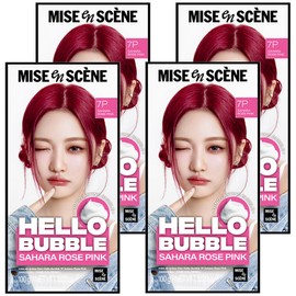 Mise-en-scène Hello Bubble Dye, 7P Sahara Rose Pink, 4 pcs / 미쟝센 헬로 버블 염색제, 7P사하라로즈핑크, 4개