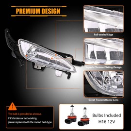 OLDANI Front Bumper Fog Lights for 2011-2013 Ki-a Optima LX EX (Not for Hybrid), Optima Clear Fog Lamp & Bezels Assembly, Chrome Housing #922012T010, 2 PCS