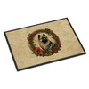 Caroline's Treasures DAC2383JMAT Keeshond Christmas Flowers Doormat Front Door Mat