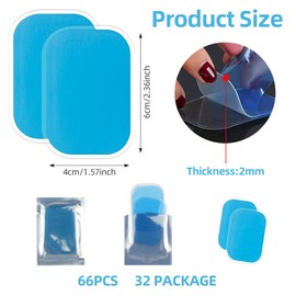 flintronic Pack of 66 EMS Gel Pad, Abs Trainer Gel Pads, Replacement Gel Pads, Multifunctional Hydrogel for EMS Trainer, Abdominal Trainer, Electric Muscle Stimulation