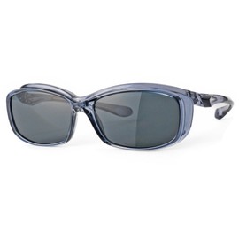 Afit AF-OS11 Men's Over Sunglasses, Over Glasses, Clear Gray/Polarized Smoke Lens