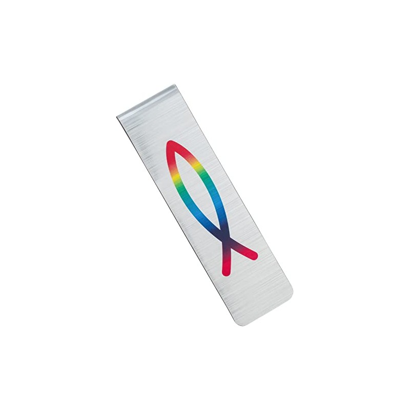 Colourful Magnetic Bookmark Rainbow Fish [Magnetic Foil in Elegant Stainless