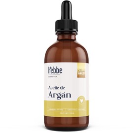 HEBBE | Aceite De Argán Virgen Orgánico 100 ml | Tratamiento Capilar y Facial Hidratante | Nutre, Repara y Aporta Brillo al Cabello | Aceite Vegetal C