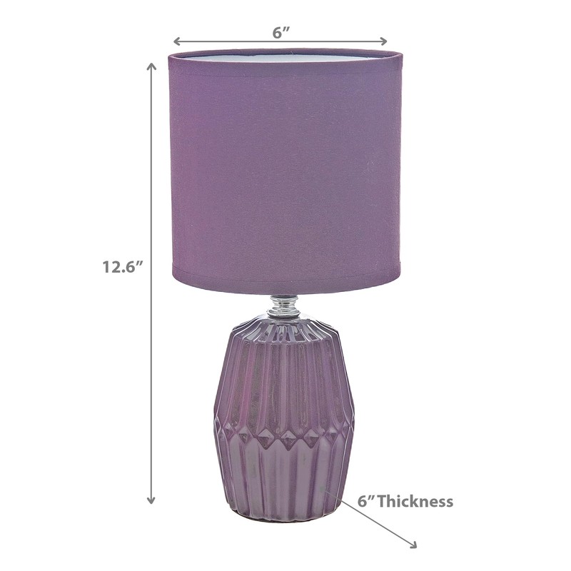Ceramic Table Lamp with Shade Meridian Purple