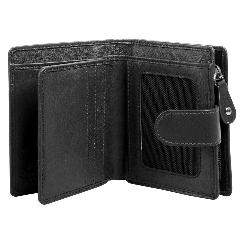 BAGAN Genuine Leather Women's Purse - 020884, black, Classic
