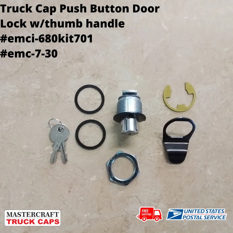 Trimark Truck Cap Push Button Door Lock and Latch