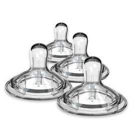 Nanobebe Nipples Baby Bottle Nipples, Silicone Nipple, Triple Vented, Ready to Use, 4-Pack, Y Cut