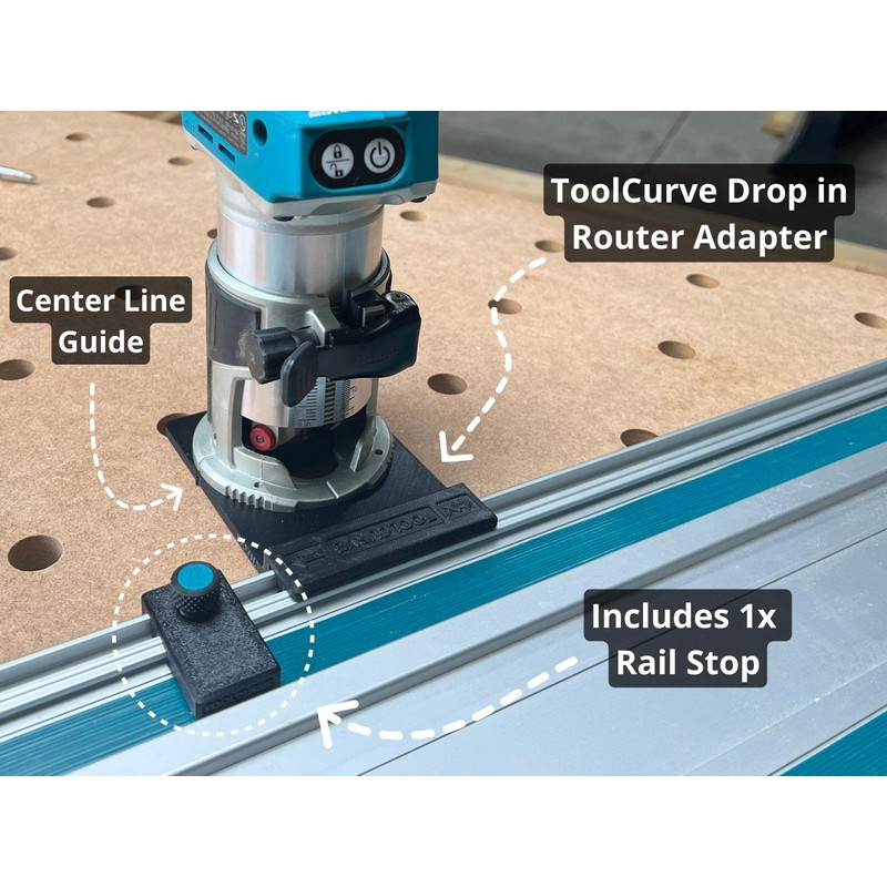 ToolCurve Guide Rail Adapter Compatible with Makita Router - Made