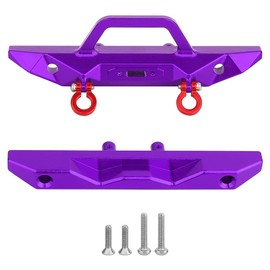 Pothyes Aluminum Front Rear Bumper Set, Hard Body Bumper for 1/18 RC Crawler Redcat Ascent-18 Stock Parts Upgrades (purple)