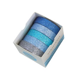 Syntego 5 Rolls Glitter Washi Tape Rolls Decorative Craft Set Colored Tape, Scrapbook Tape, Journaling, Craft Tape (Mix 3)