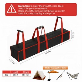 Pop up tent replacement parts, large tent storage bag 52X11.5X1.5 inches, suitable for various party tents, tent poles, and terrace umbrellas, made of 800D Oxford cloth, waterproof and durable