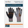 Portwest A198 Antistatic PU Fingertip Glove Grey, Large