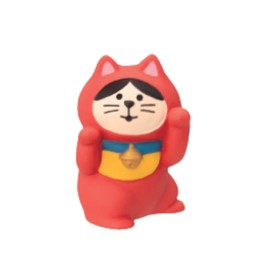 Deco Corporation Concombre ZCB-35257 Dancing Maneki Neko Red Lucky Lucky Lucky Left Hand Lift