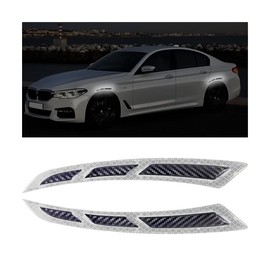 JNNJ 4 x Reflective Car Wheel Eyebrows, Car Reflective Trims, Safety Protection Stickers, Anti-Collision Warning Strips Sticker for Car, SUV, Truck (White)