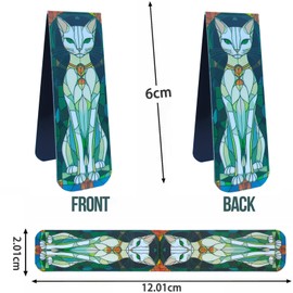 Bifarde 5Pcs Magnetic Cat Bookmark Set - Elegant Feline Bookmarks for Books, Notebooks, Journals - Strong Magnetic Page Markers for Book Lovers, Readers, Women & Cat Enthusiasts