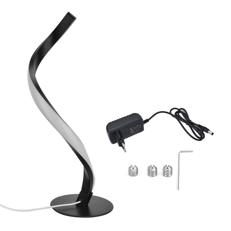 SShaped LED Spiral Table Lamp Reading Light Small Night Light