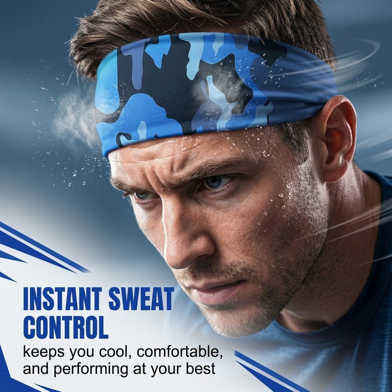ZEBKEL 4 Pezzi Fasce Sportive, Fascia Antisudore per Uomini &