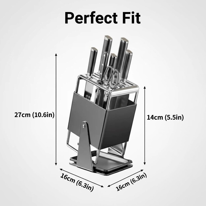 Universal knife rack - Stainless steel kitchen knife rack, suitable