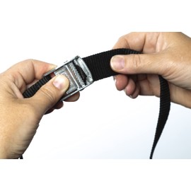 Direct Manufacturing 7 x Lifting straps cam buckle 5m x 25mm black / 250kg Cargo luggage roof rack strap …