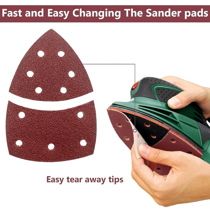 Triangle Sanding Pads 20 PCS, Sander Pads Sheets Durable Dust-Free
