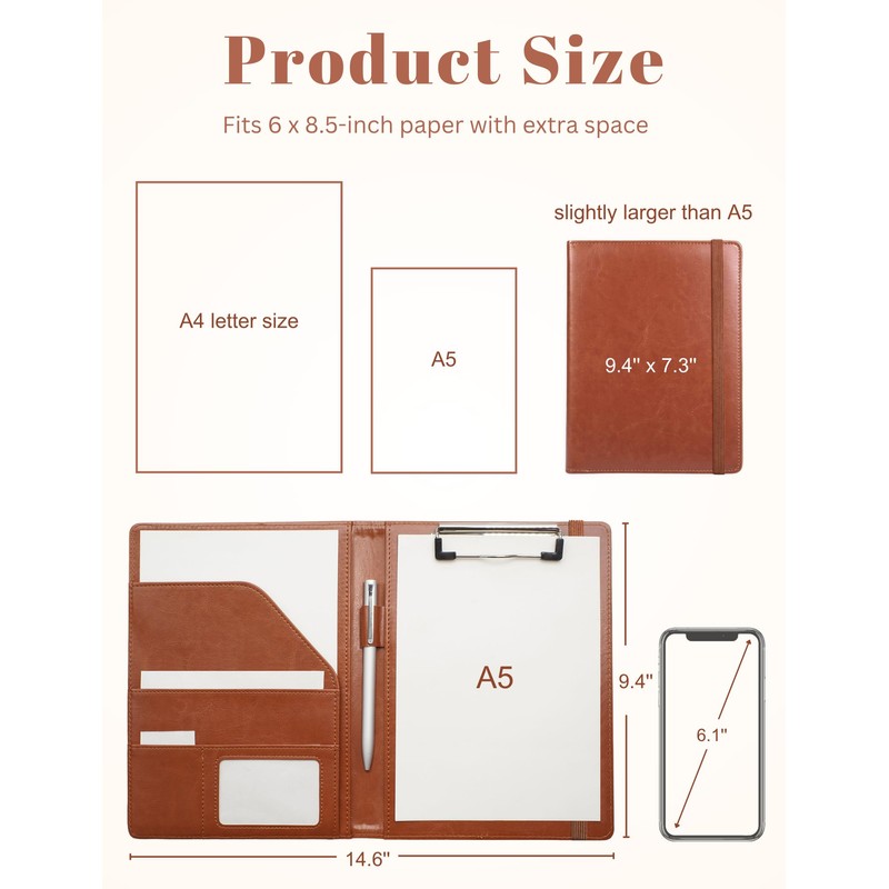 Junior Padfolio Clipboard Small for 7 x 9 Writing Pad