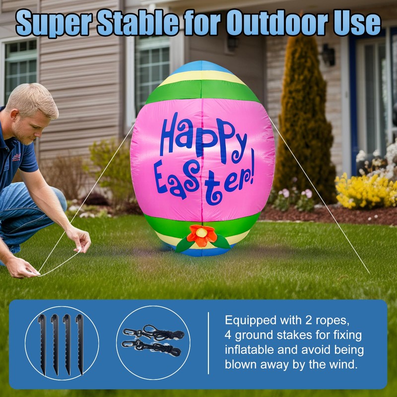 4FT Easter Inflatable, Easter Inflatable Outdoor Holiday Decoration, Easter Blow