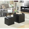 Convenience Concepts Designs4Comfort Park Avenue Single Ottoman with Stool, Black