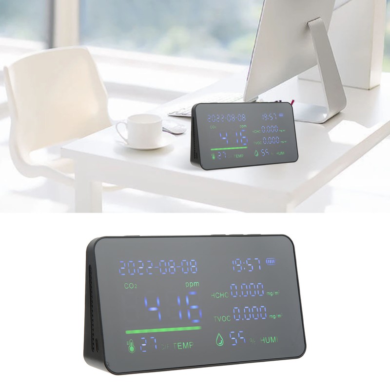 CO2 Detector ABS and Electronic TVOC Sensor Components Digital Temperature
