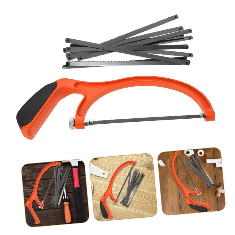 SHINEOFI 1 Set Mini Hacksaw with Replacement Blades Ergonomic Handle