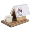 Besuerte Wooden Book Rest Stand, Triangle Book Holder with Coffee