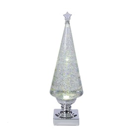Kurt Adler Battery-Operated Lava Light Tree, 14-Inch, Clear and Silver