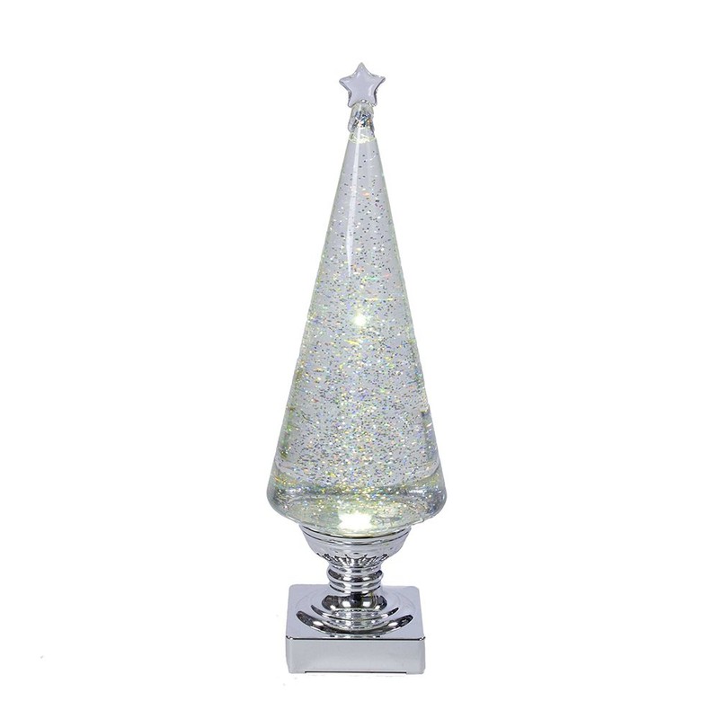 Kurt Adler Battery-Operated Lava Light Tree, 14-Inch, Clear and Silver