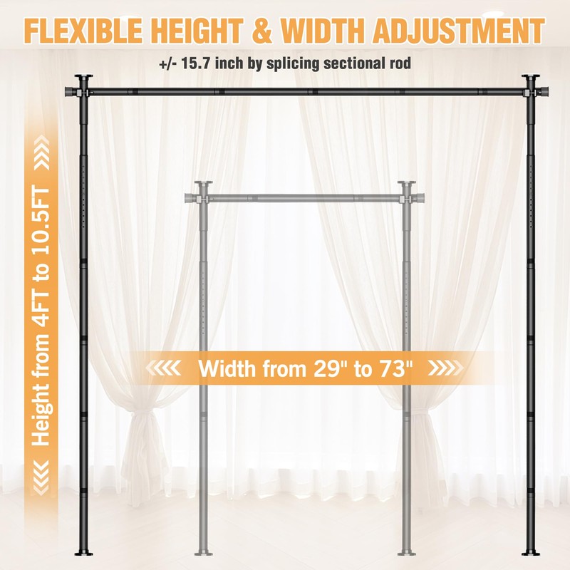 AKTOP Room Divider Curtain Rod, No Drilling Privacy Room Separator