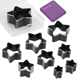 8 Pcs Leather Star Shape Cutter Tool Set, Leather Punch Set, High Carbon Steel Leather Craft Punching Tools for DIY Leather Craft, Leather Punching Die Set, 8 Sizes 20 25 30 35 40 45 50 55mm