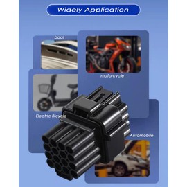 Daohaodeli 16 Pin Waterproof Plug Connector, Electrical Female Male Plug Connector, Quick Connect/Disconnect Socket, Suitable for Marine Boat Car Truck Motorcycle or Other Devices(16 pin black)