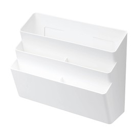 Yamazaki Tower 4496 Refrigerator Side Magnetic Storage Pocket, 3 Tiers, White, Approx. 12.6 x 5.1 x 9.6 inches (32 x 13 x 24.5 cm)