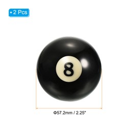 PATIKIL 2-1/4" #8 Ball Billiard Replacement Ball, 2Pcs Pool Table Ball Standard Regulation Size for Game Room Billiard Room, Black