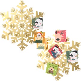 Cinnvoice 2 Pieces 13 Inch Metal Christmas Wall Display Card Holder Large Xmas Snowflake Card Display Spiral Photo Holder Picture Card Insert Wall Sign Decor Wall Mount Hanging for Bedroom, Gold