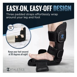 Z ATHLETIC Plantar Fasciitis Night Splint - Adjustable Foot Drop Support for Plantar Fascia