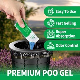puresoak bath Poo Gel For Portable Toilet 30 Pack, Poo Powder, Camping Toilet Gel, Super Absorbent Deodorizing Powder for Outdoor Camping Emergency Toilet