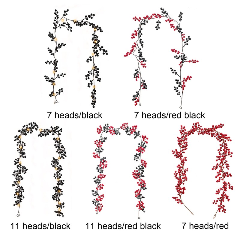 Artificial Berry Rattan with Black Berries Christmas Decoration Rattan for