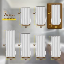 Stall Shower Curtain Fabric 36 x 72 inch - Waffle Weave, Spa, Hotel Collection, Heavy Duty, Water Repellent, White – Pique Pattern for Decorative Bathroom Curtains (230 GSM)