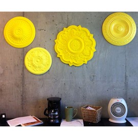 Ekena Millwork CM14AX2-03500 Alexa Ceiling Medallion, 15"OD x 3 1/2"ID x 1 3/4"P (Fits Canopies up to 3 1/2"), Factory Primed